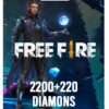 FREE FIRE: 2200 DIAMANTES + 220 BONUS DIAMANTES