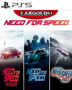 3 JUEGOS EN 1 NEED FOR SPEED PAYBACK MAS NEED FOR SPEED MAS NEED FOR SPEED RIVALS PS5